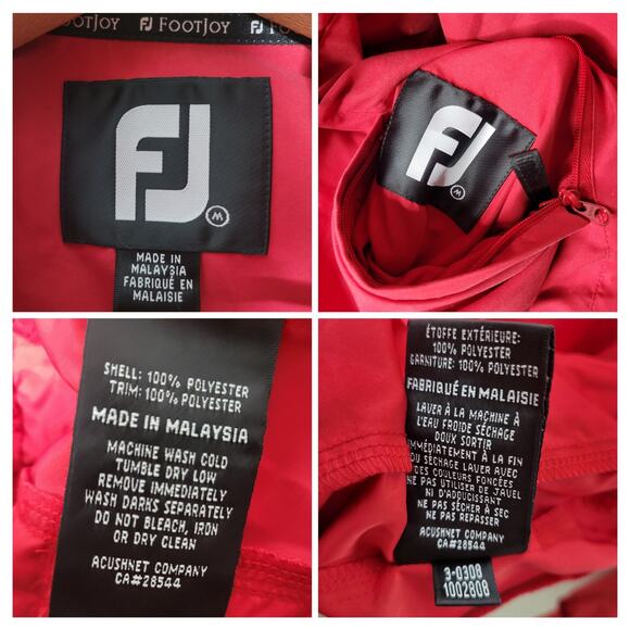 FootJoy FJ Mens Golf Long Sleeve 1/4 Button Down Windbreaker Pullover Jacket✨️M - Picture 8 of 14